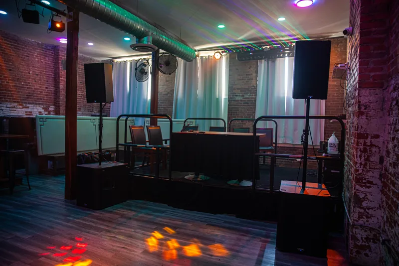 The upstairs booths before doors open