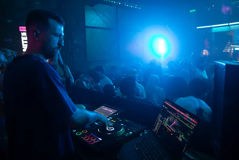 The DJ working the booth at Late Nite